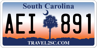 SC license plate AEI891