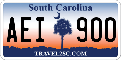 SC license plate AEI900