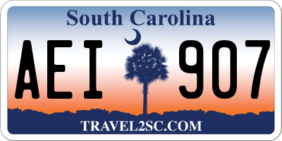 SC license plate AEI907