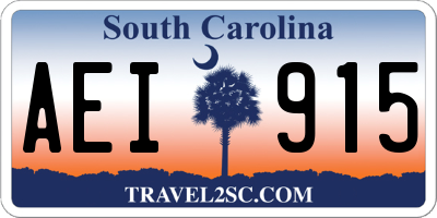 SC license plate AEI915