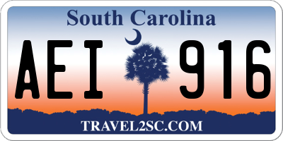 SC license plate AEI916