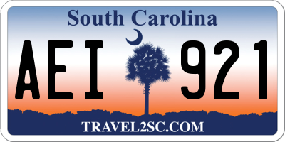 SC license plate AEI921