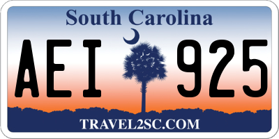 SC license plate AEI925