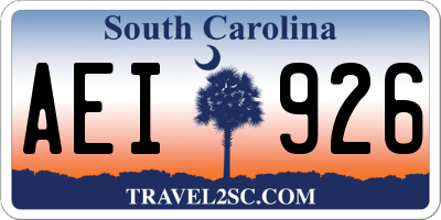 SC license plate AEI926