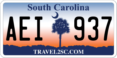 SC license plate AEI937