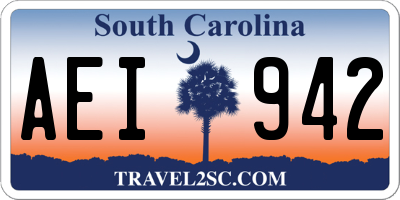 SC license plate AEI942