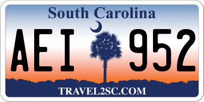 SC license plate AEI952