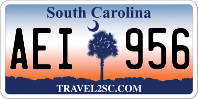 SC license plate AEI956