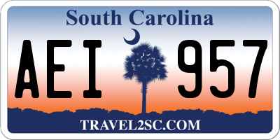 SC license plate AEI957