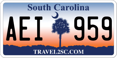 SC license plate AEI959