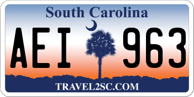 SC license plate AEI963