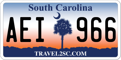 SC license plate AEI966