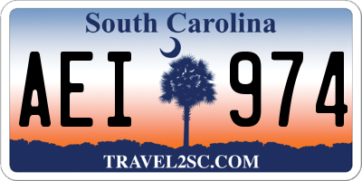 SC license plate AEI974