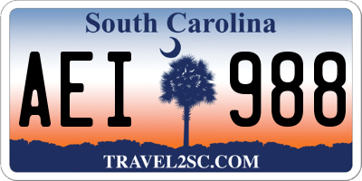 SC license plate AEI988