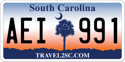 SC license plate AEI991