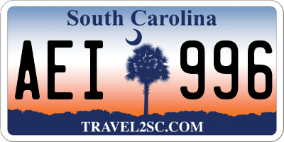 SC license plate AEI996