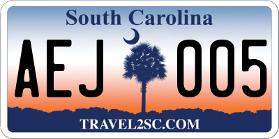 SC license plate AEJ005