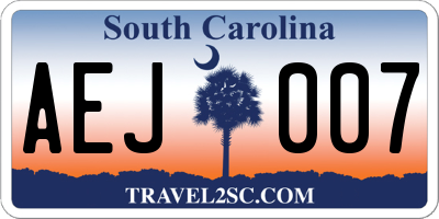 SC license plate AEJ007