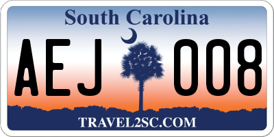 SC license plate AEJ008
