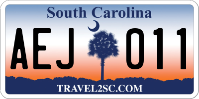 SC license plate AEJ011