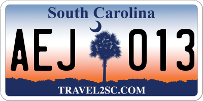 SC license plate AEJ013