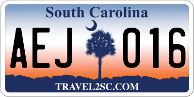 SC license plate AEJ016