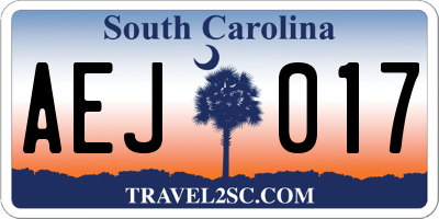 SC license plate AEJ017