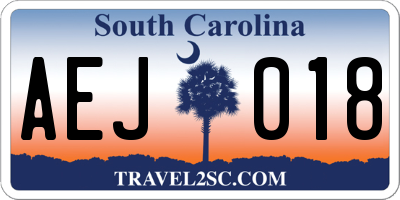SC license plate AEJ018