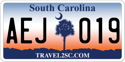 SC license plate AEJ019