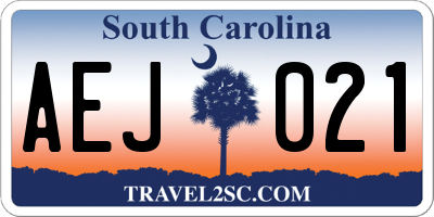 SC license plate AEJ021