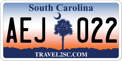 SC license plate AEJ022