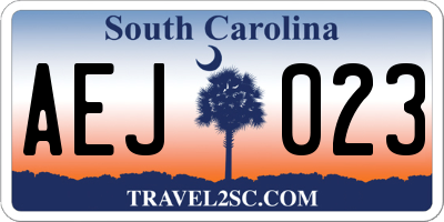 SC license plate AEJ023