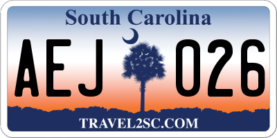 SC license plate AEJ026