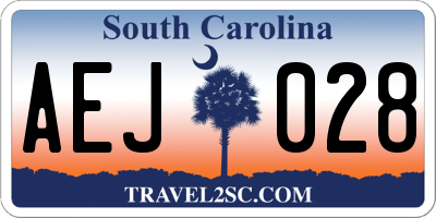 SC license plate AEJ028