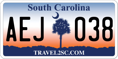 SC license plate AEJ038