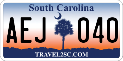 SC license plate AEJ040