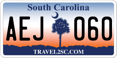 SC license plate AEJ060