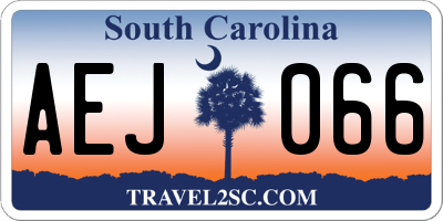 SC license plate AEJ066