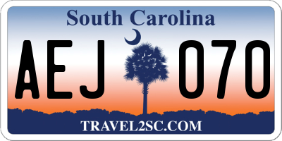 SC license plate AEJ070