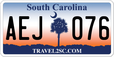 SC license plate AEJ076