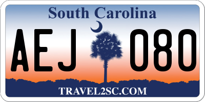 SC license plate AEJ080