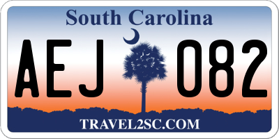 SC license plate AEJ082