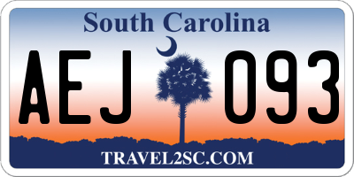 SC license plate AEJ093