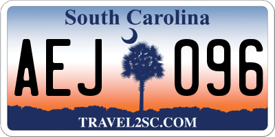 SC license plate AEJ096