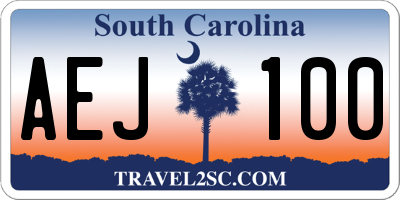 SC license plate AEJ100