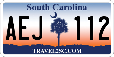 SC license plate AEJ112