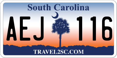 SC license plate AEJ116