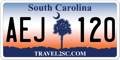 SC license plate AEJ120