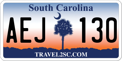 SC license plate AEJ130