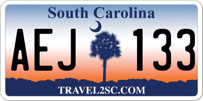 SC license plate AEJ133